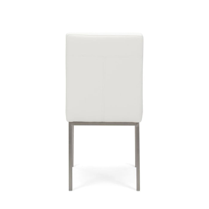 Furniture By Design Bristol Chair PU White w/Stainless
