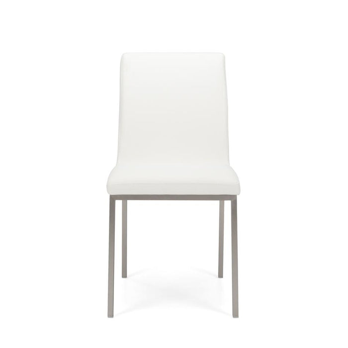 Furniture By Design Bristol Chair PU White w/Stainless