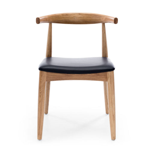 Elbow Natural Oak Black Dining Chair 1