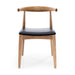 Elbow Natural Oak Black Dining Chair 1