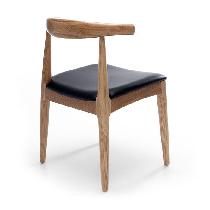 Elbow Natural Oak Black Dining Chair 4