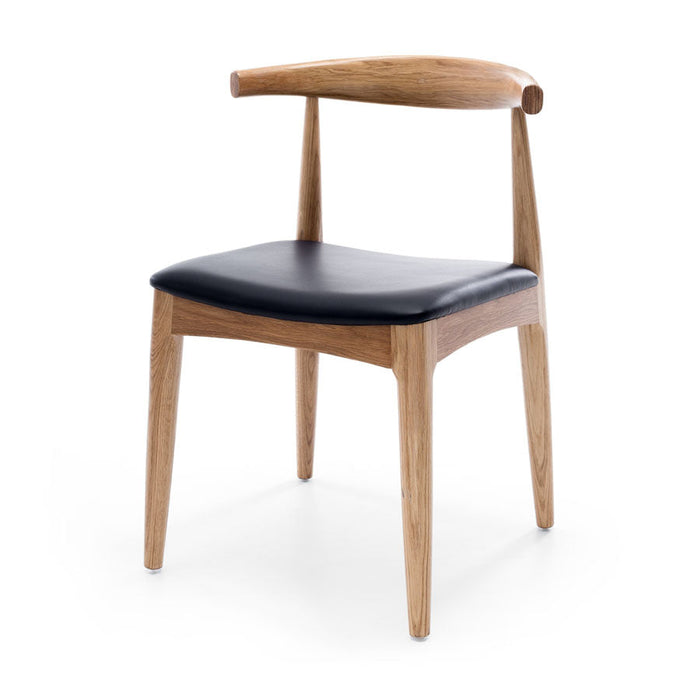 Elbow Natural Oak Black Dining Chair 2