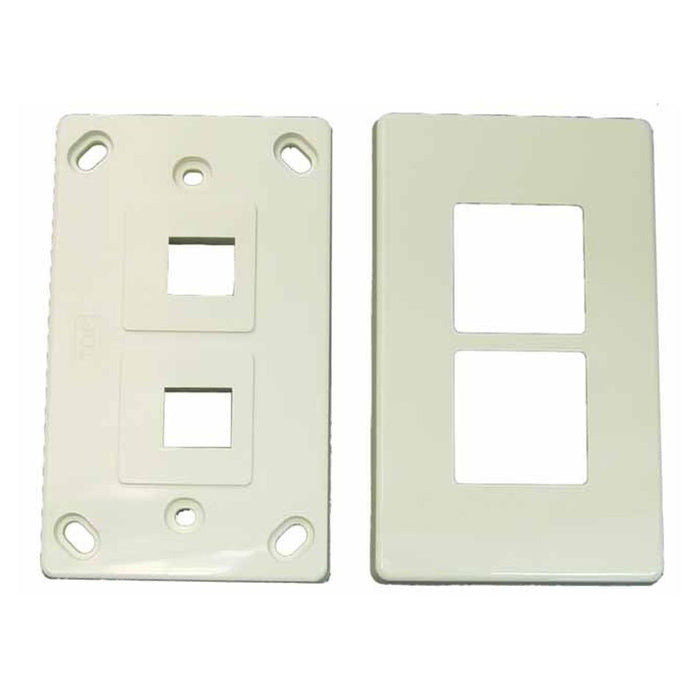 Dynamix Dual Port Rj45 Keystone Face Plate - 2X Piece FP-2KS