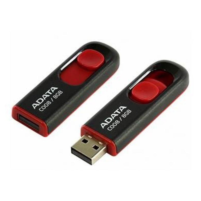 Adata C008 Retractable Usb2.0 Flash Drive 16Gb Black/Red FP313-R16