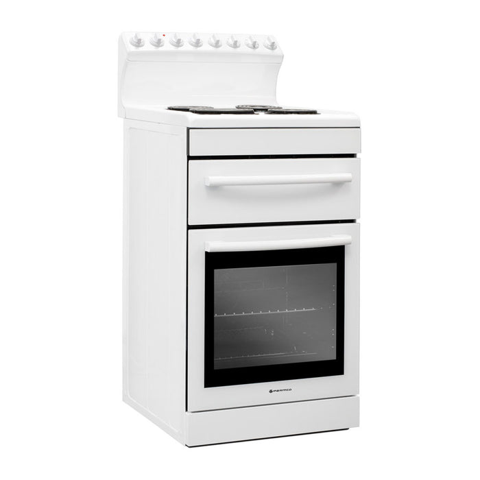 Parmco 540mm Freestanding Stove Radiant Coil Cooktop Electric Oven White FS54R