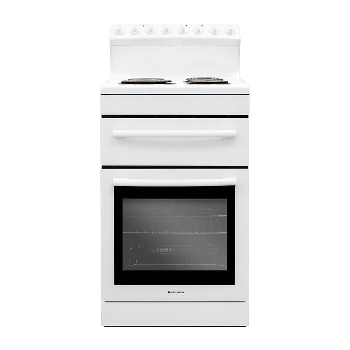 Parmco 540mm Freestanding Stove Radiant Coil Cooktop Electric Oven White FS54R