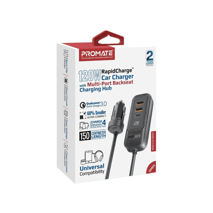 Promate 120W In-Car Device Charger GEARHUB-120W