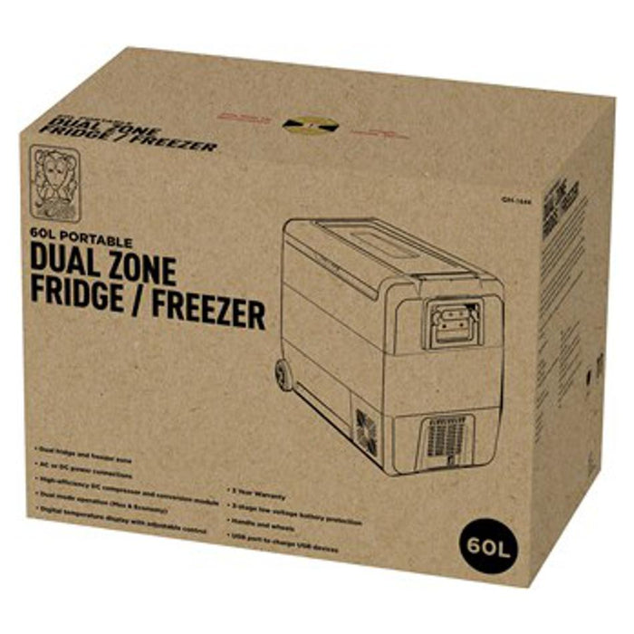 60L Brass Monkey Dual Zone Fridge / Freezer GH1644