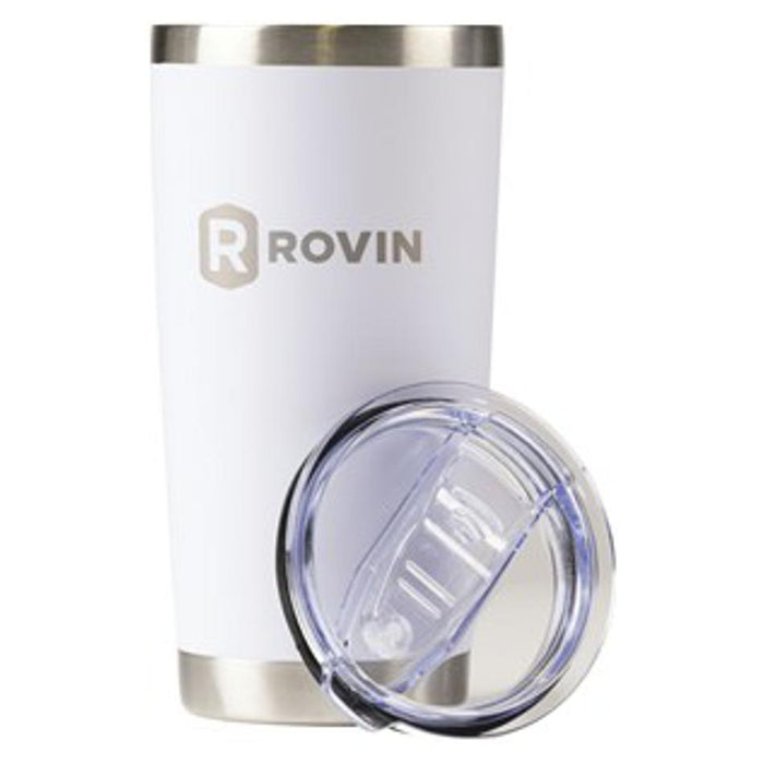 Rovin 590Ml White Stainless Steel Cup With Push Lid GH1985