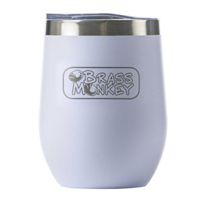 Brass Monkey 350Ml White Stainless Steel Cup With Lid GH1990