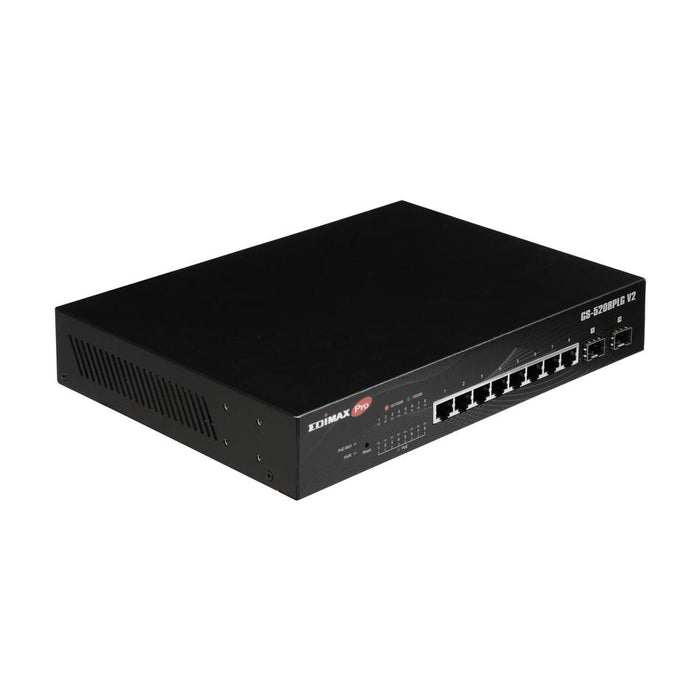 Edimax 10-Port Gigabit Long Range Poe+ Web Smart Switch GS-5208PLGV2