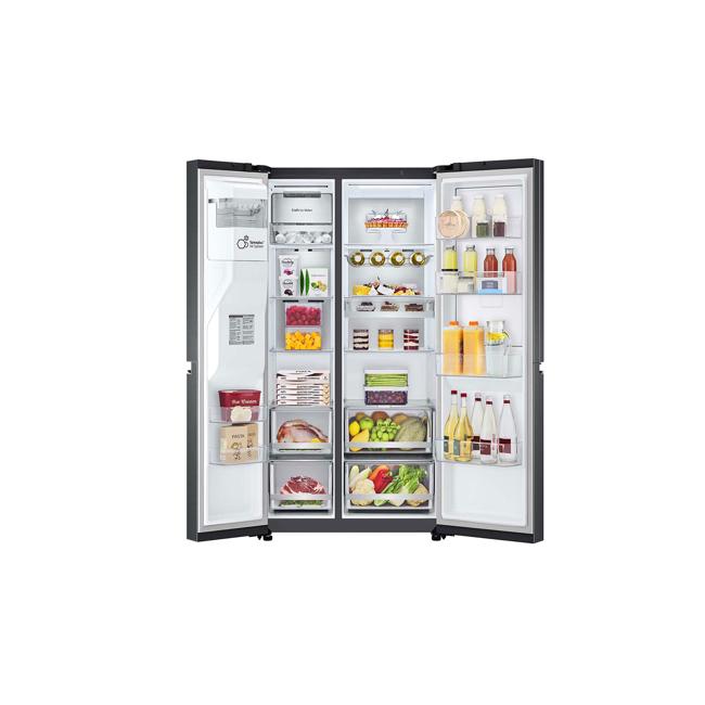LG 635L Side by Side Fridge in Matte Black Finish GS-D635MBLC