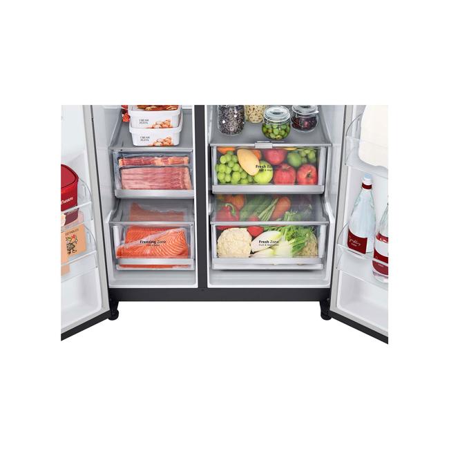 LG 635L Side by Side Fridge in Matte Black Finish GS-D635MBLC