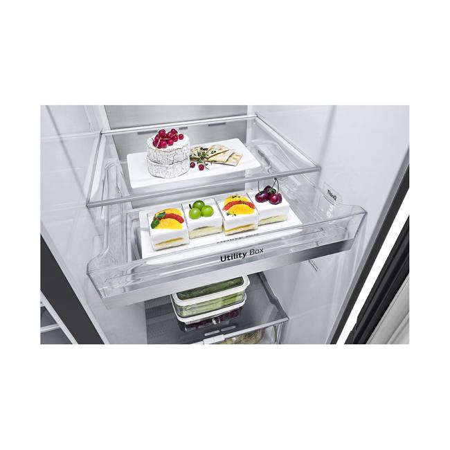 LG 635L Side by Side Fridge in Matte Black Finish GS-D635MBLC