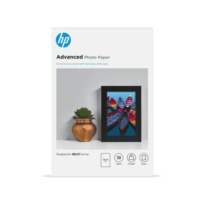 Hp Advanced Glossy 10X15 Photo Paper - 50 Sheets 250Gsm HPJ8534