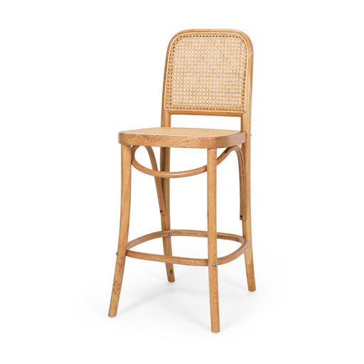 Matai Oak Rattan Barn Stool Rattan-2