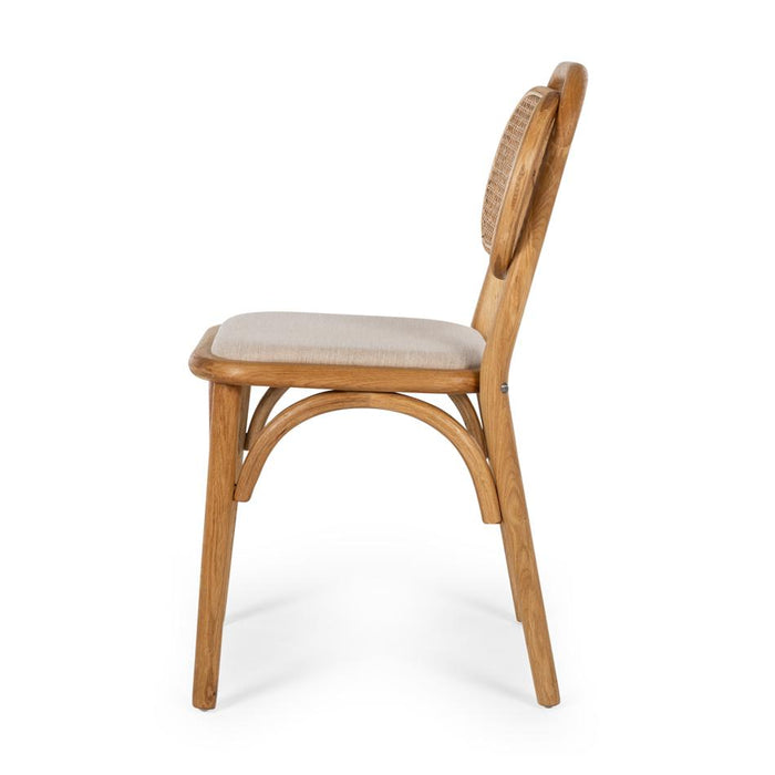 Mina Natural Oak Rattan Dining Chair-3
