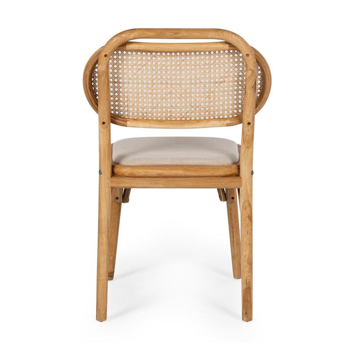 Mina Natural Oak Rattan Dining Chair-4