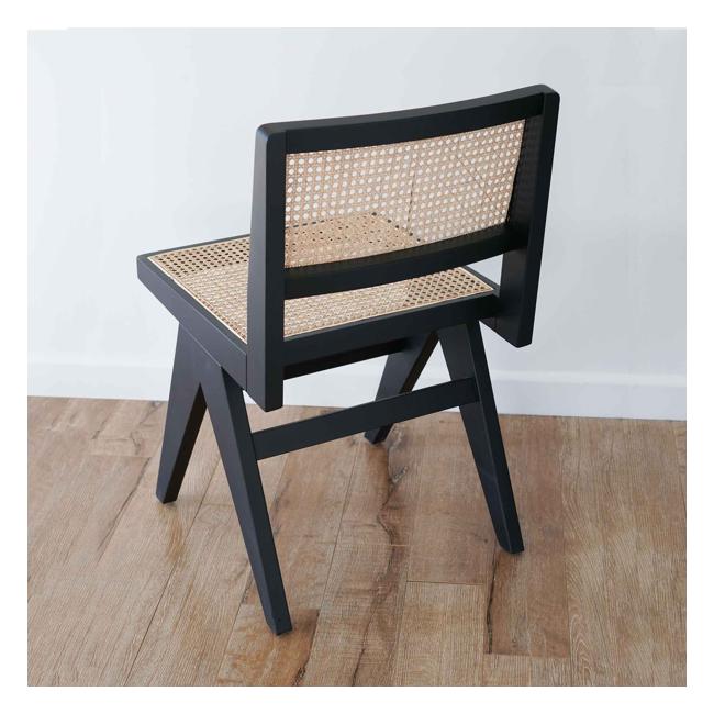 Palma Black Oak Dining Chair with Rattan Seat Lifestyle 2