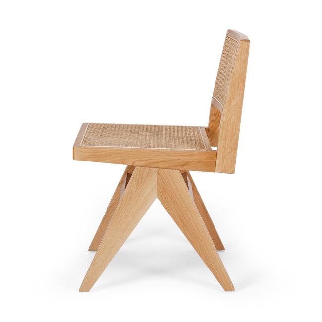 Palma Natural Oak Dining Chair with Rattan Seat 2