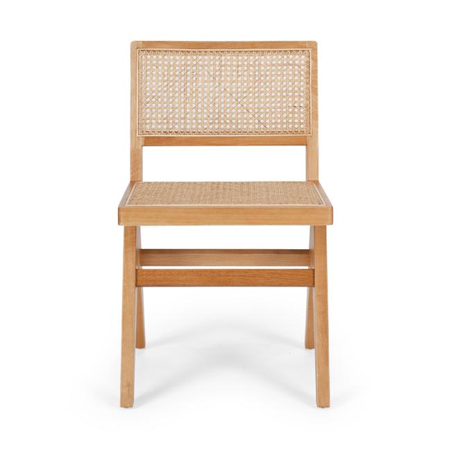 Palma Natural Oak Dining Chair with Rattan Seat 4