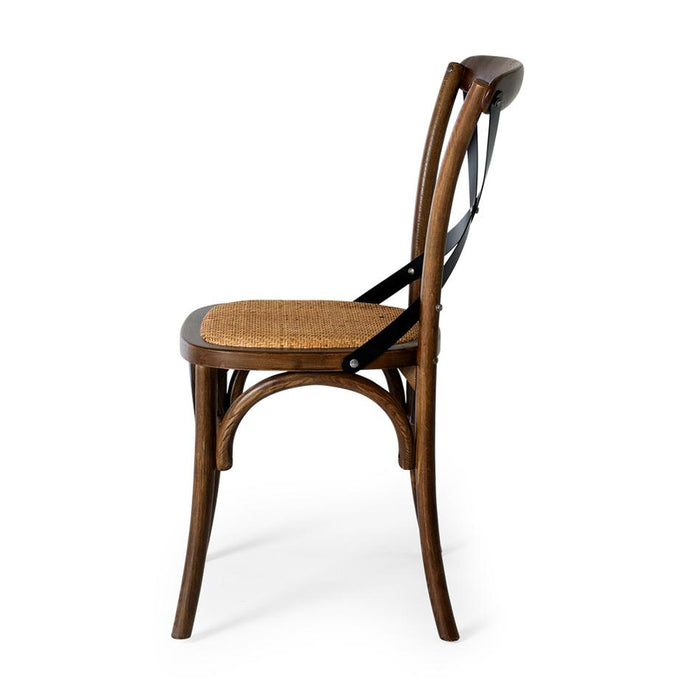 Furniture By Design Villa X-Back Chair Deep Oak Rattan Seat HZCCVXDO