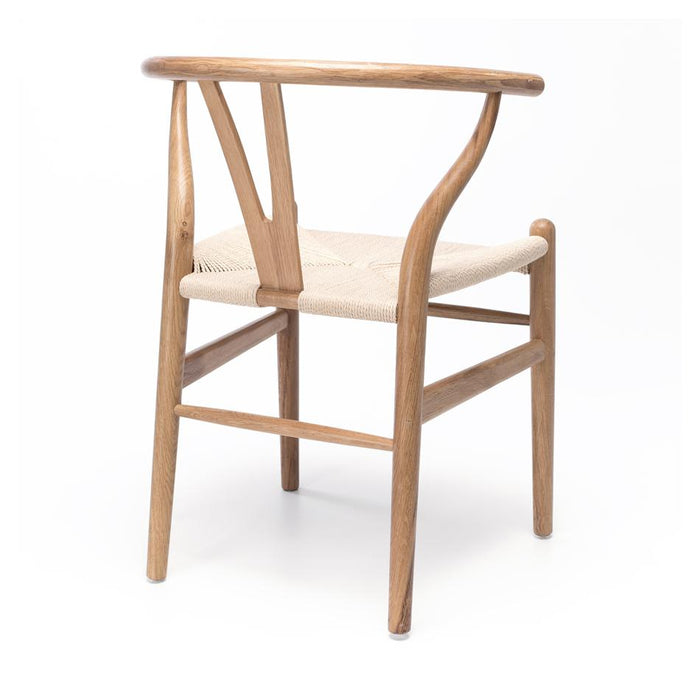 Wishbone Natural Oak Dining Chair with Natural Rope Seat 4