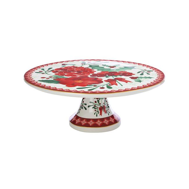 Maxwell & Williams Mistletoe Footed Cake Stand 30cm Gift Boxed IA0180