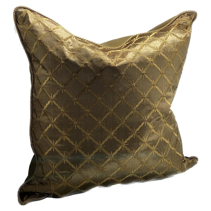 Sanctuary Cushion Cover - Hand Embroided - Gold/Brown IH6001