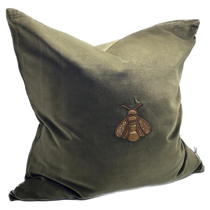 Sanctuary Cushion Cover - Hand Embroided - Green/Gold IH6002