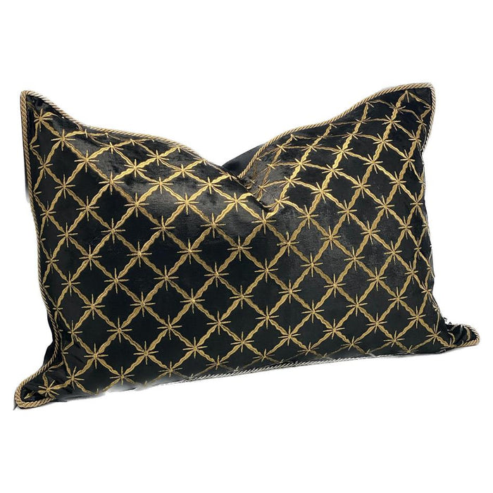 Sanctuary Cushion Cover - Hand Embroided - Black/Gold IH6011