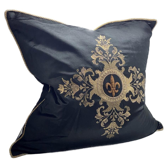 Sanctuary Cushion Cover - Hand Embroided - Black/Gold IH6013