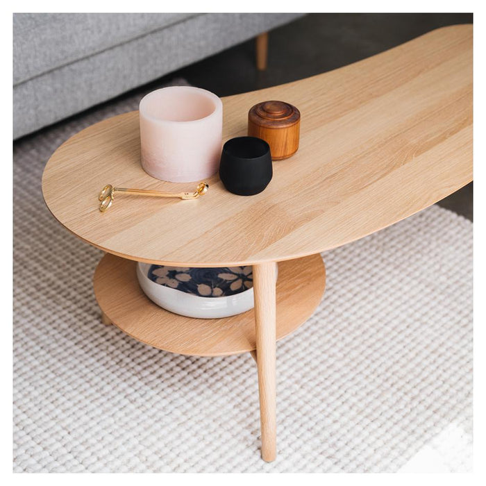 Oslo Coffee Table Shaped with Shelf