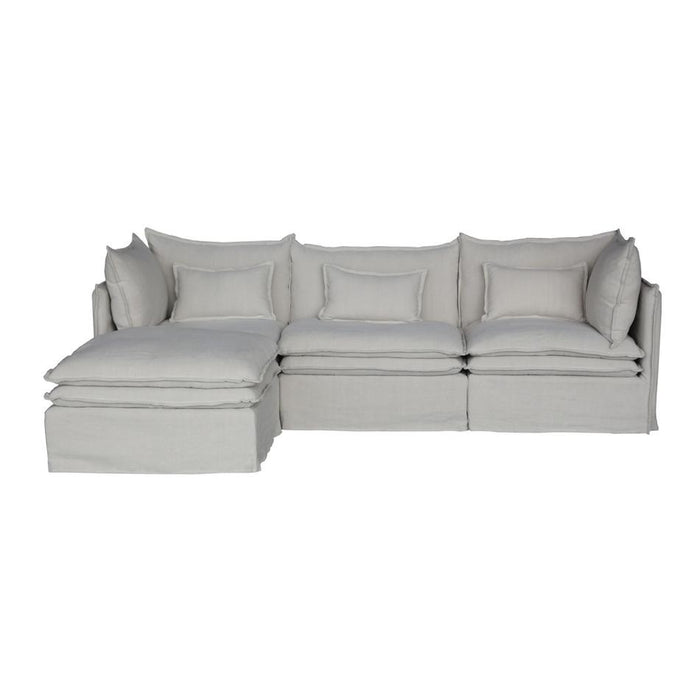 Rembrandt Malta Double Cushion Sectional Corner Left - Salt & Pepper KB9032L