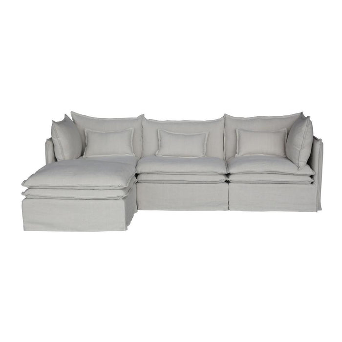 Malta Double Cushion Sectional Middle 1 Seater - Salt & Pepper KB9033