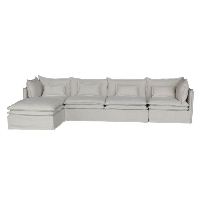 Malta Double Cushion Sectional Middle 2 Seater - Salt & Pepper KB9034