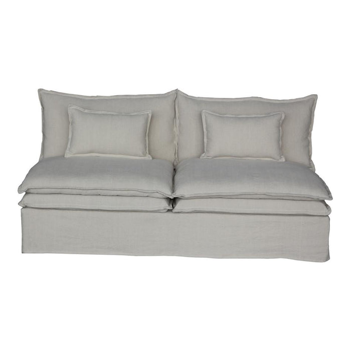 Malta Double Cushion Sectional Middle 2 Seater - Salt & Pepper KB9034
