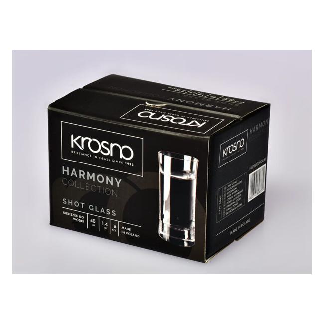 Krosno Harmony Shot Glass 40ml Set of 6 Gift Boxed KR0313