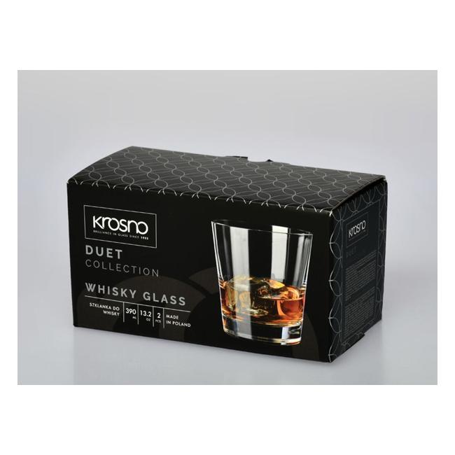 Krosno Duet Whisky Glass 390ml Set of 2 Gift Boxed KR0346