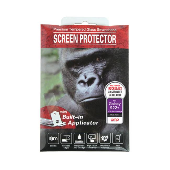 Omp Galaxy S22+ Plus Premium Full Coverage Tempered Glass Screen Protector Black M9994K