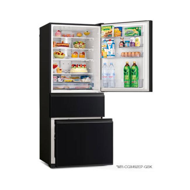 Mitsubishi Large Capacity CX White Glass Steel Multi Drawer Fridge MRCGX450ERGWHA 5