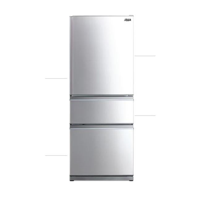 Mitsubishi Large Capacity CX Black Stainless Steel Multi Drawer Fridge MRCX450ERBSTA