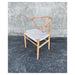 Natural wood and Rattan Wishbone Chair-3