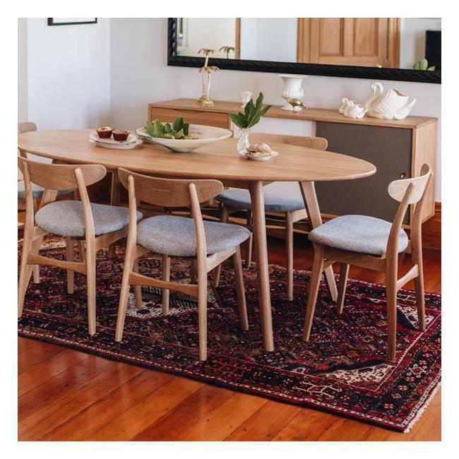 Olsen Oval Dining Table 200x100 (2 metres by 1 metre)