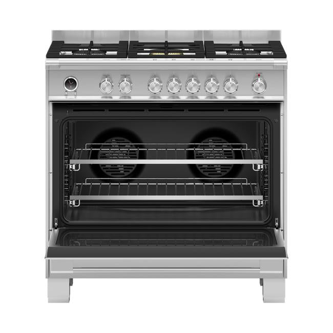 Fisher & Paykel Freestanding Cooker, Dual Fuel, 90cm, 5 Burners, Self-cleaning OR90SCG6X1