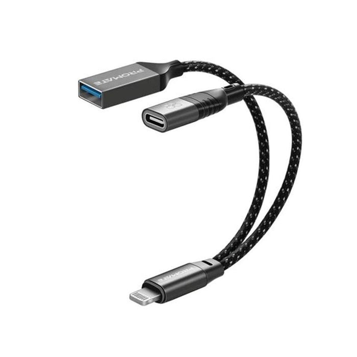 Promate Otg Media Adapter For Apple Devices With Lightning Input.