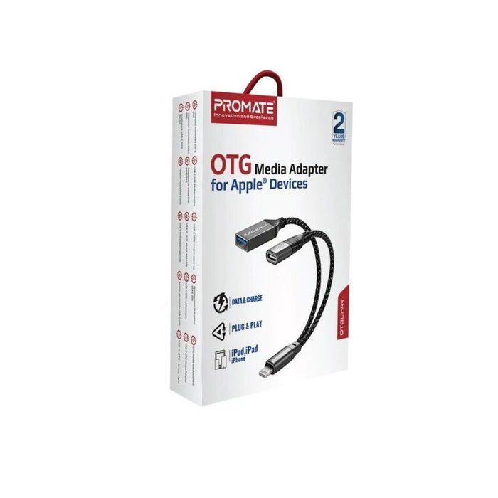 Promate Otg Media Adapter For Apple Devices With Lightning Input.