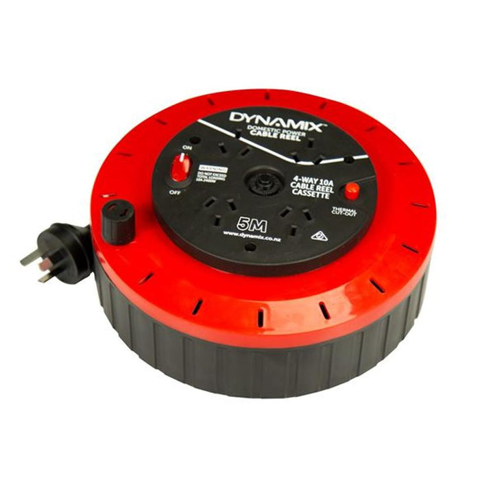 Dynamix 5M 4-Way 10A Cable Reel Cassette With Dp Switch  PEXT-REEL5M