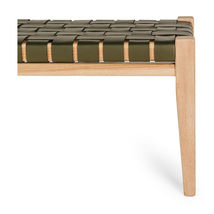 Furniture By Design Indo Woven Bench 150 Olive PLINBENWO