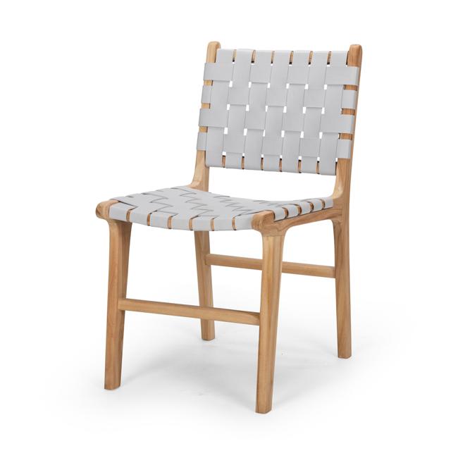 Indo Woven Dining Chair Duck Egg 1